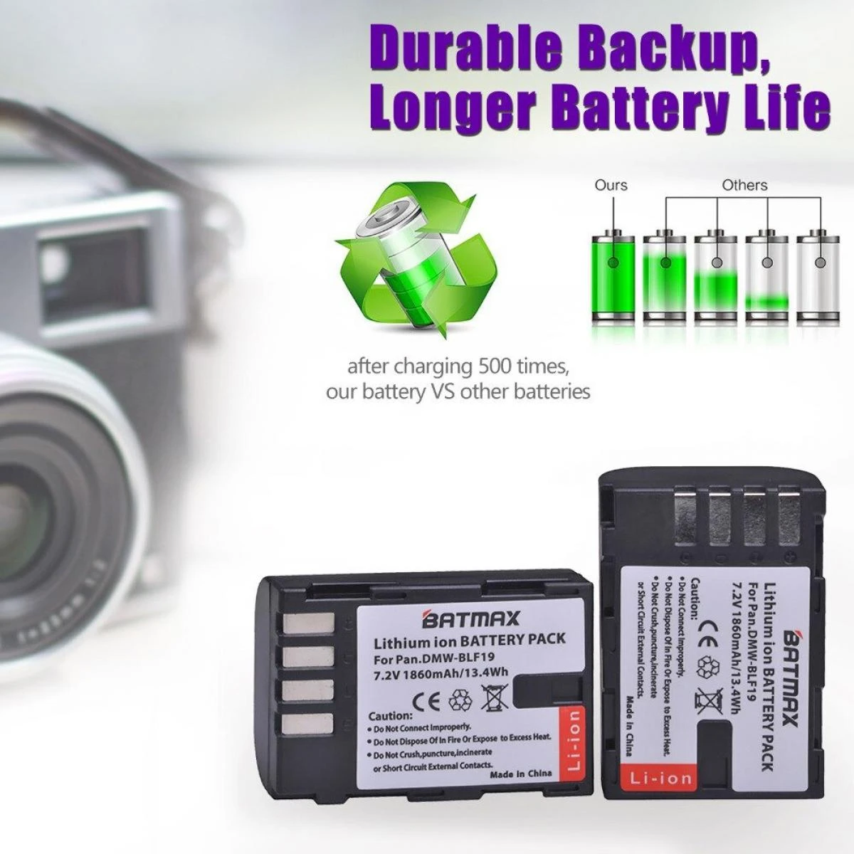 Izen 1X Batterie 1860Mah Pour Panasonic Dmw-Blf19 Lumix Gh3 Gh4 Gh5 G9 Dmc-... 3 Izen 1X Batterie 1860Mah Pour Panasonic Dmw-Blf19 Lumix Gh3 Gh4 Gh5 G9 Dmc-... – Image 3