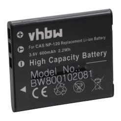 VHBW Batterie Li-Ion 3.7V Pour CASIO Exilim EX-ZS15, EX-Z680, EX-Z690, EX-Z...