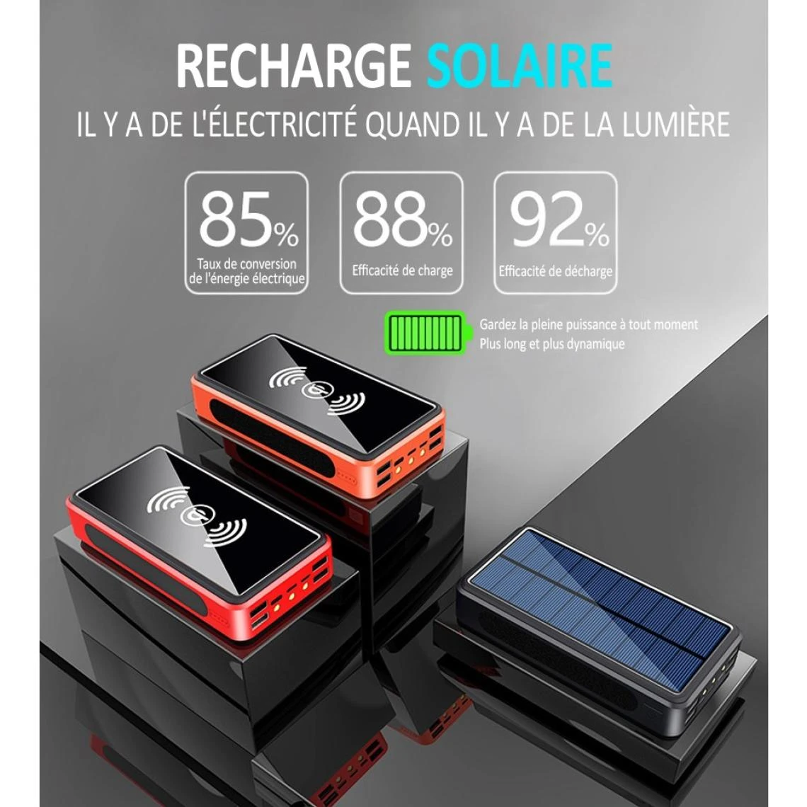 Divers Marques Batterie Externe Solaire Sans Fil Induction, 80000mAh, Pour L'extérie... 3 Divers Marques Batterie Externe Solaire Sans Fil Induction, 80000mAh, Pour L'extérie... – Image 3
