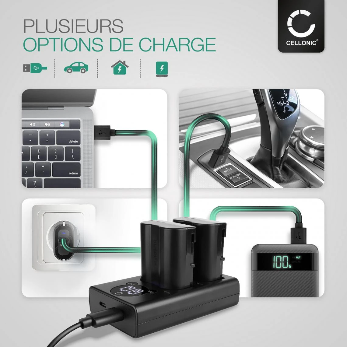 CELLONIC® Chargeur Double EN-EL15 EN-EL15B Smart Et Rapide Compatible... 3 CELLONIC® Chargeur Double EN-EL15 EN-EL15B Smart Et Rapide Compatible... – Image 3
