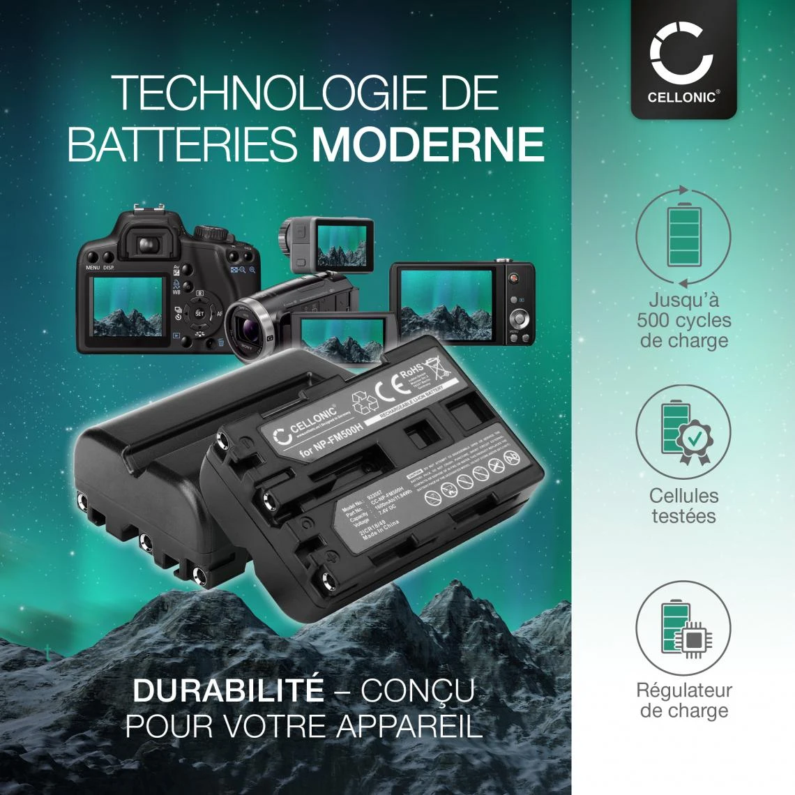 CELLONIC® Set De 2 Batteries 1600mAh Et Double Chargeur Compatible Av... 5 CELLONIC® Set De 2 Batteries 1600mAh Et Double Chargeur Compatible Av... – Image 5
