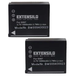 VHBW EXTENSILO 2x Batteries Compatible Avec Panasonic Lumix DMC-TZ1, DMC-TZ...