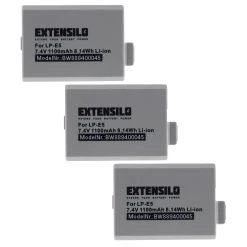 VHBW EXTENSILO 3x Batteries Compatible Avec Canon EOS Rebel XS, Kiss X2, Ki...
