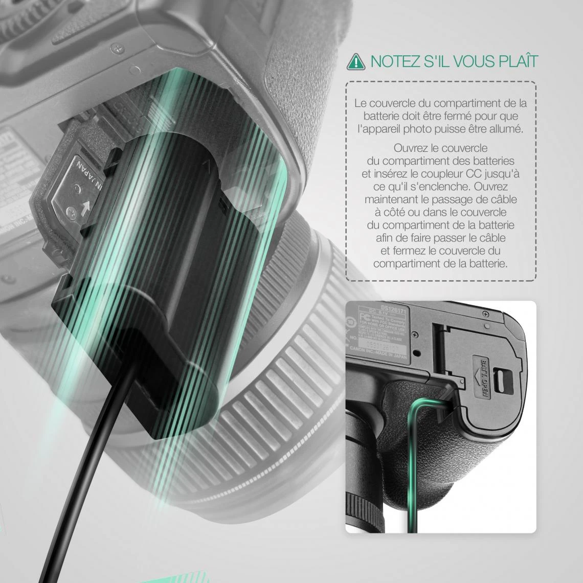 Subtel® Alimentation Secteur ACK-E6 Adaptateur Pour Appareil Photo/ca... 5 Subtel® Alimentation Secteur ACK-E6 Adaptateur Pour Appareil Photo/ca... – Image 5