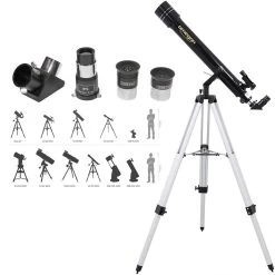 Omega Télescope Omegon AC 70/700 AZ-2 + Monture Azimutale + 2 Oculaires + V... -SONY Magasin telescope omegon ac 70700 az 2 monture azimutale 2 oculaires viseur lentilles de barlow trepied 10612726 27606122 1140x1140